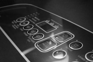 Custom graphic overlay control panel manufactured in California